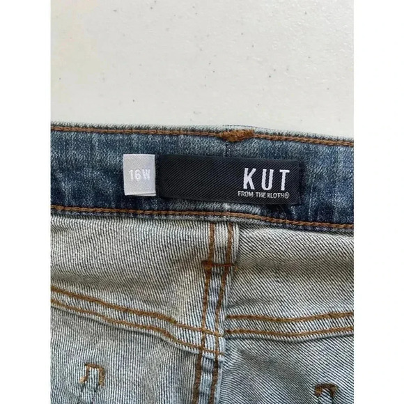 Women's KUT from the Kloth Blue Distressed Jeans Size 16W EUC! - Picture 11 of 12